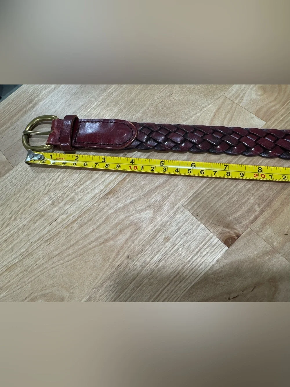 Dockers Woven Leather Braided Belt - Brown / Red